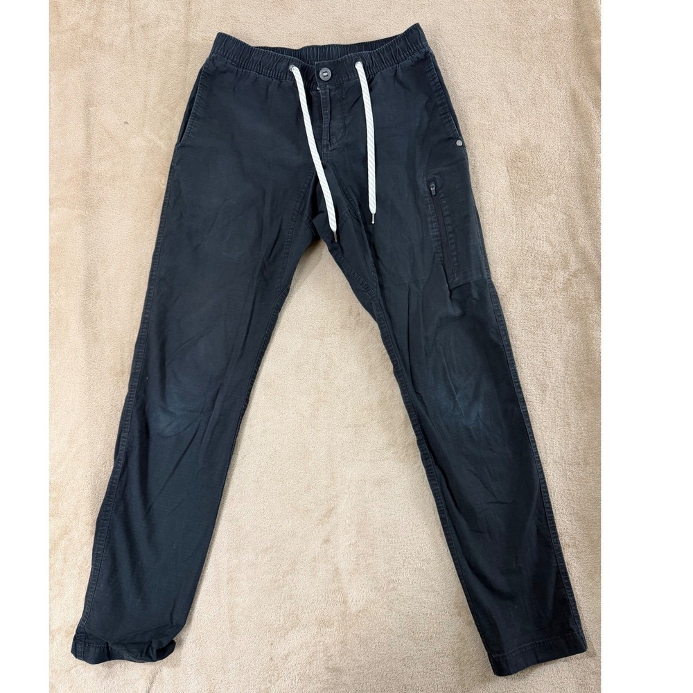 Vuori Ripstop Climber Pants Mens Small Black Drawstring Performance Outside EUC